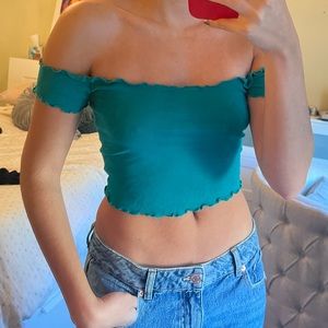 Urban Outfitters Turquoise Crop Top